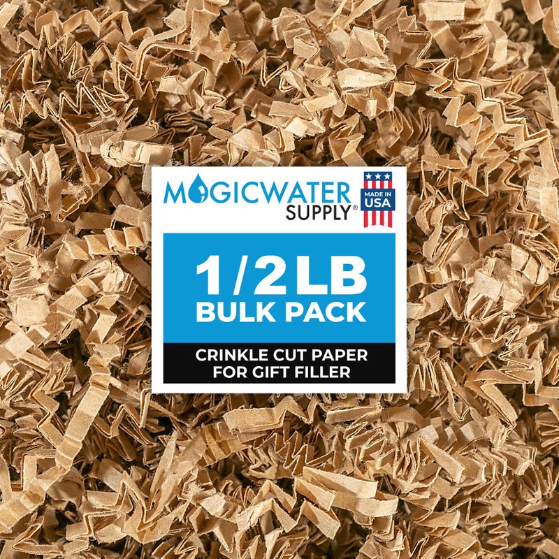 MagicWater Supply MagicWater Crinkle Cut Paper for Gift Baskets - 1/2 LB - Kraft - Perfect for Shredded Paper Filler, Basket Filler, Gift Boxes, Bridesmaid Gifts, Halloween Stuffers & More â€“ Ideal for All Occasions - Image 1